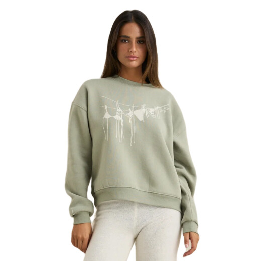 Buzo Rhythm Melia Crew Neck Fleece - Verde Buzo Rhythm Melia Crew Neck Fleece - Verde