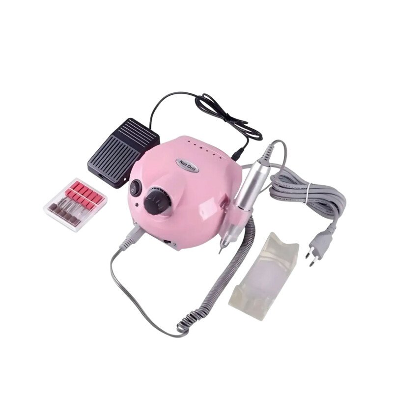 Torno Uñas Lumax 30000rpm Profesional Con Pedalera Rosado