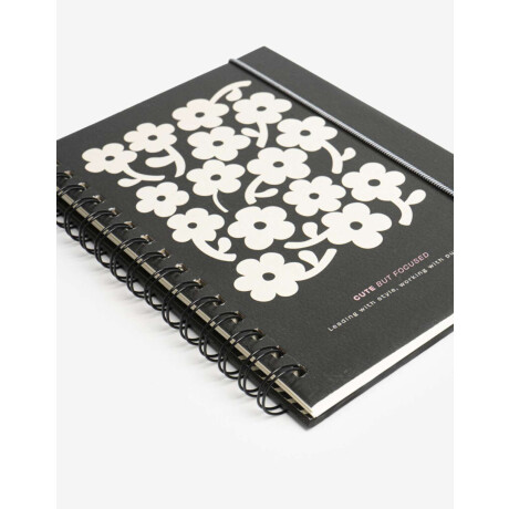 Cuaderno A5 Anillado De Tapa Dura Estampada Con Elástico Sujetador Combinacion Tricolor