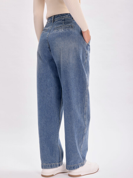 Pantalón jean carrot Azul Medio