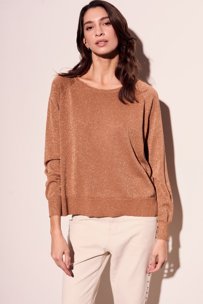 Sweater Lurex - Camel 