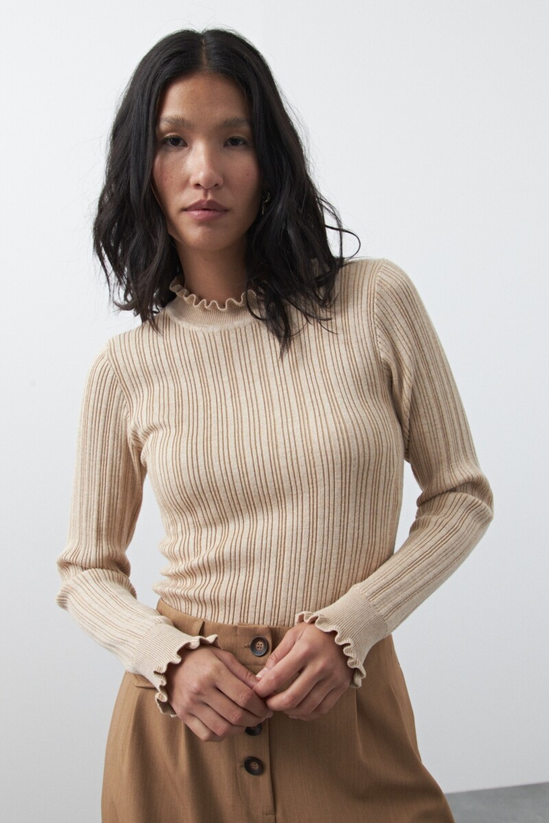 POLERA BETANIA Beige Melange