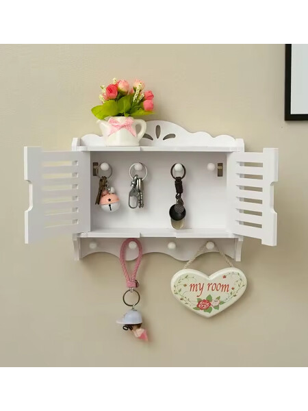 ESTANTE PORTALLAVES CON PUERTAS BLANCO