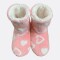 Pantufla Botín Diseño De Corazones Rosa/Blanco