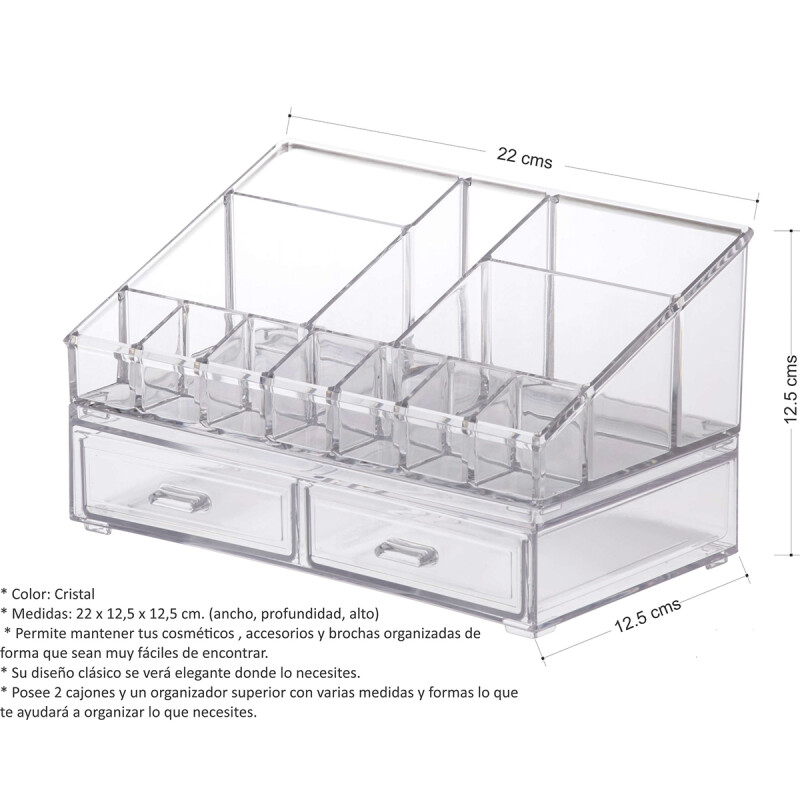 Organizador para cosméticos de acrílico TRANSPARENTE