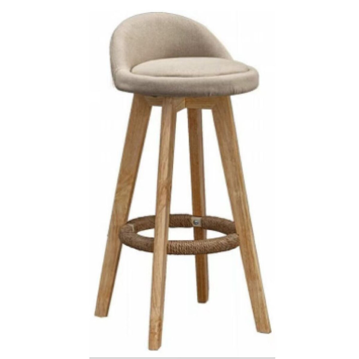 Banqueta Madera Tapizada Beige ETIMEL 