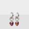 Aros Argollas Strass Corazón Aros Argolla Strass Corazón - Plateado