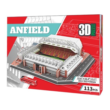 Puzzle 3D Maqueta de Estadio Anfield en Liverpool 113 Pzas Gris