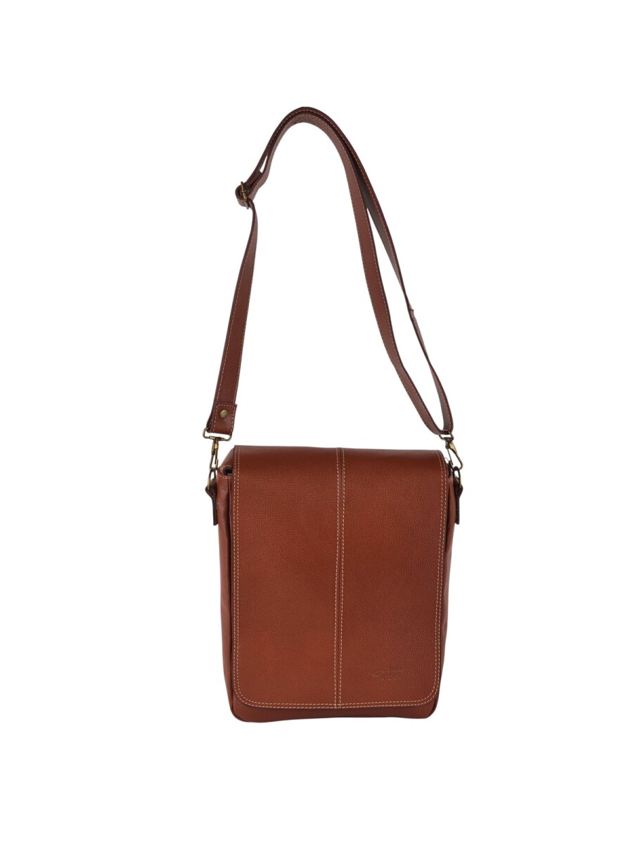 Morral con solapa mediano - Marrón 