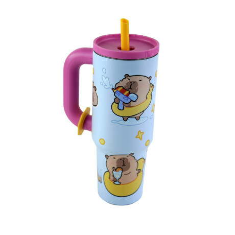 MUG ACERO COLOR 1200ML C/ASA TERMICO T/ACRILICO CAPYBARA MUG ACERO COLOR 1200ML C/ASA TERMICO T/ACRILICO CAPYBARA