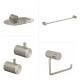 Set De Accesorios Metal Signature Gris Brushed Nickel Brillo