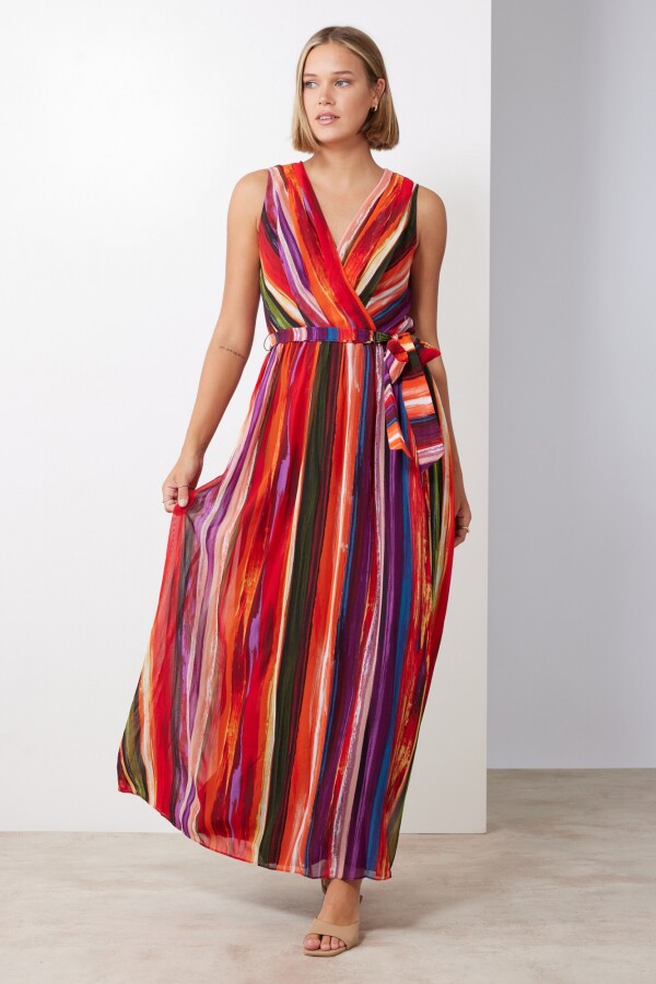 Vestido Maxi MULTI/ROJO