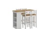 Desayunador 4 Bancos Cocina Comedor Madera Blanco Desayunador 4 Bancos Cocina Comedor Madera Blanco