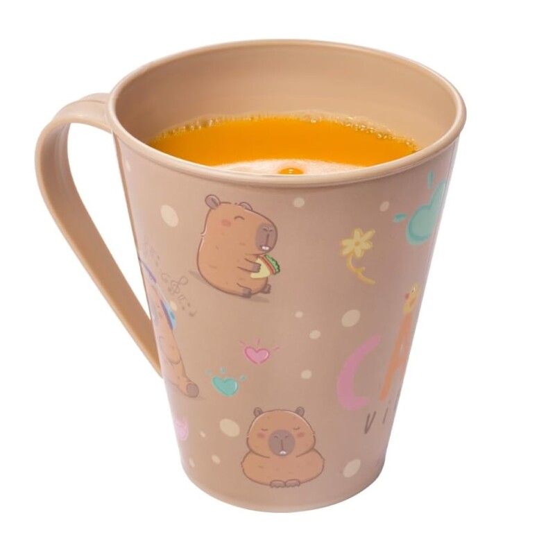 Taza Cónica Capibara 360 ml – Beige/Blanco BAZAR PLASTICO TAZA 360ML CONICA CARPINCHO 17848 - BEIGE/BLANCO