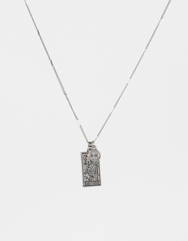 Cadena Corta con Dije De zodíaco Cadena Con Dije De Zodíaco Sagitario - Plateado