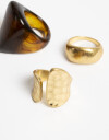 Sets Anillos Resina Set De Anillos Metal Y Resina - Marron Carey