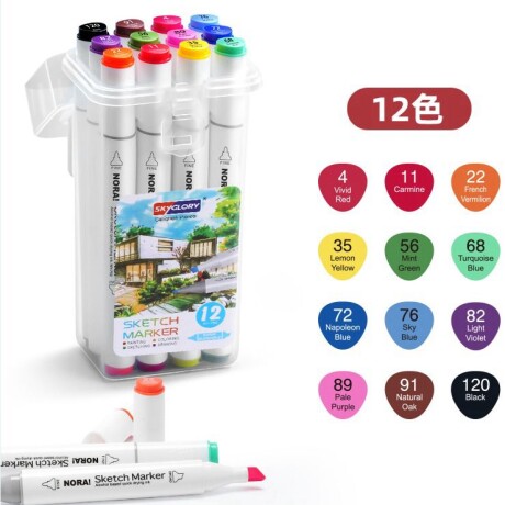 MARCADORES SKYGLORY DOBLE PUNTA 12 UNIDADES 001