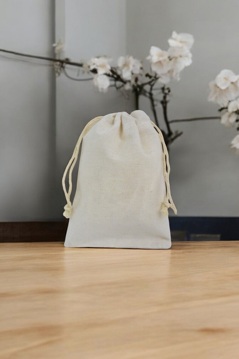 Bolsa tela algodon 10x14 cm. - NATURAL 