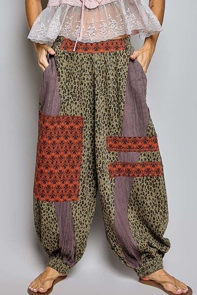 PANTALON PATCHWORK Verde Oliva