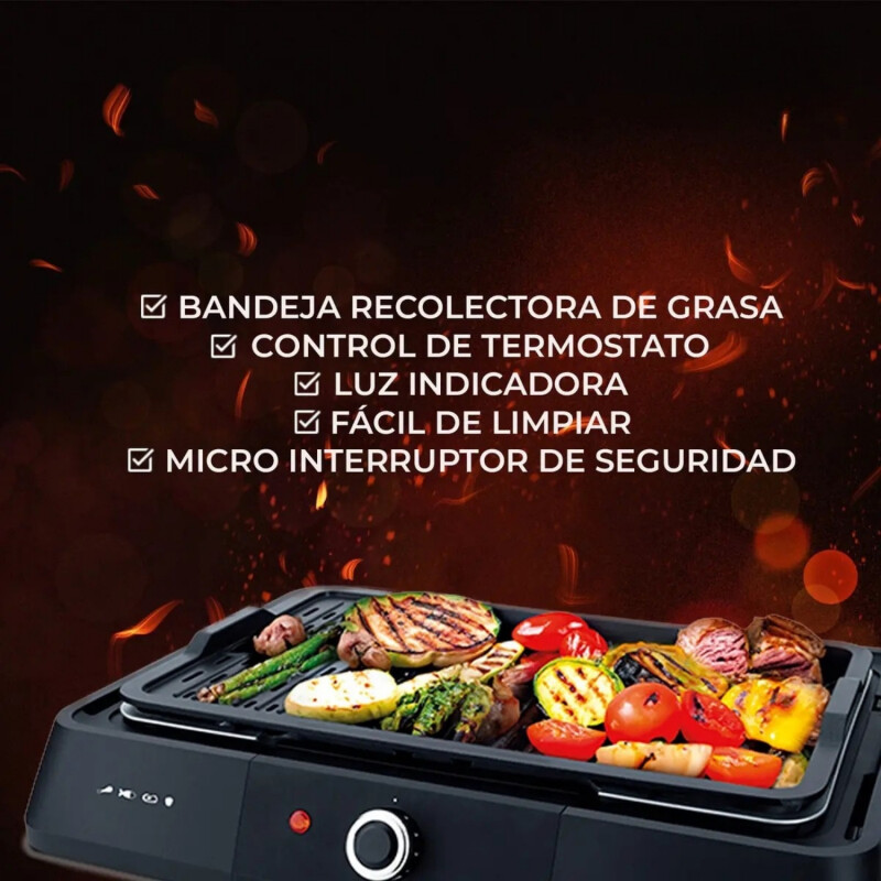 Parrilla Eléctrica Punktal 1.600w 50x35x10cm Negra Parrilla Eléctrica Punktal 1.600w 50x35x10cm Negra