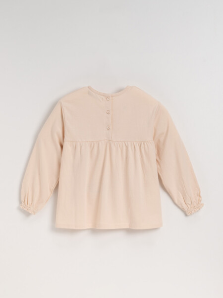 Remera manga larga corte Beige