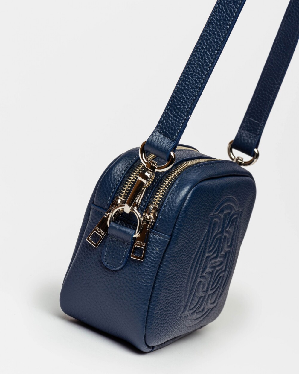 Bandolera Eterial en cuero graneado Marine Blue