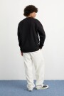 SCRIPT EMBROIDERY SWEAT Negro