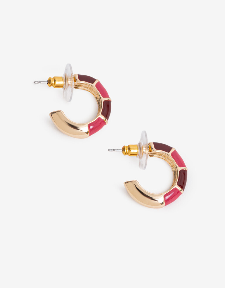 Aros Argollas Metal Argollas Bañadas En Oro - Dorado