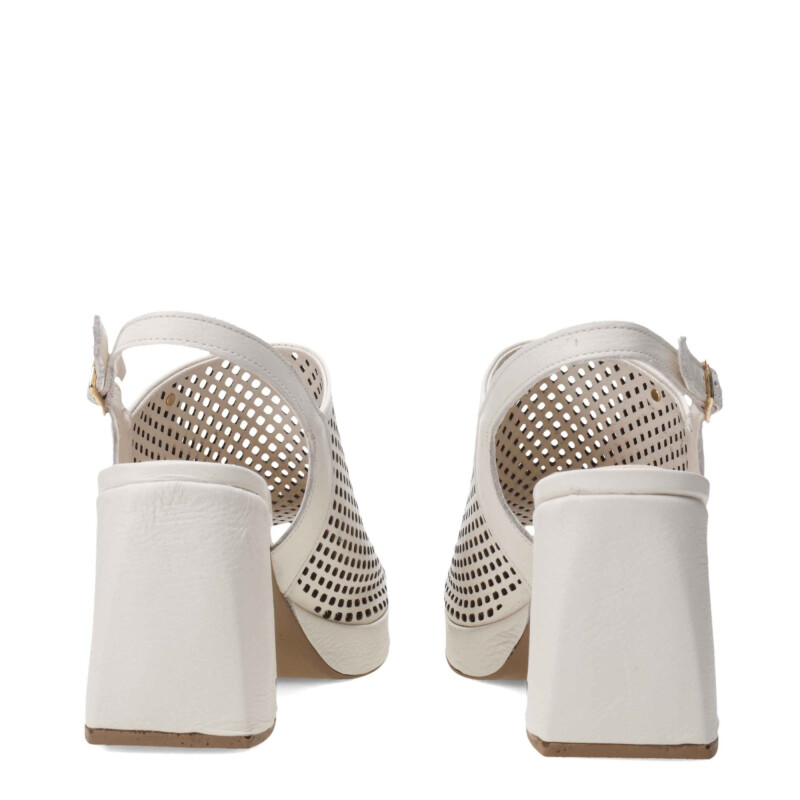 Sandalias de Mujer Bottero Calada con Taco y Plataforma Blanco