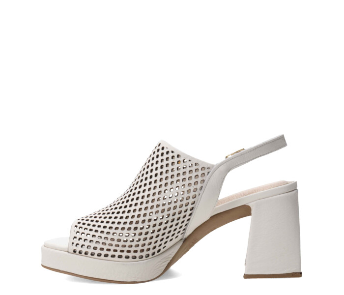 Sandalia con taco alto y plataforma Offwhite