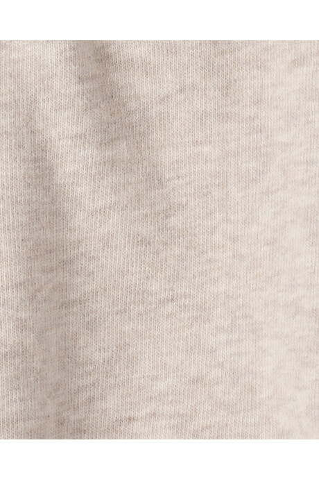 Remera henley de algodón con capucha, beige Sin color