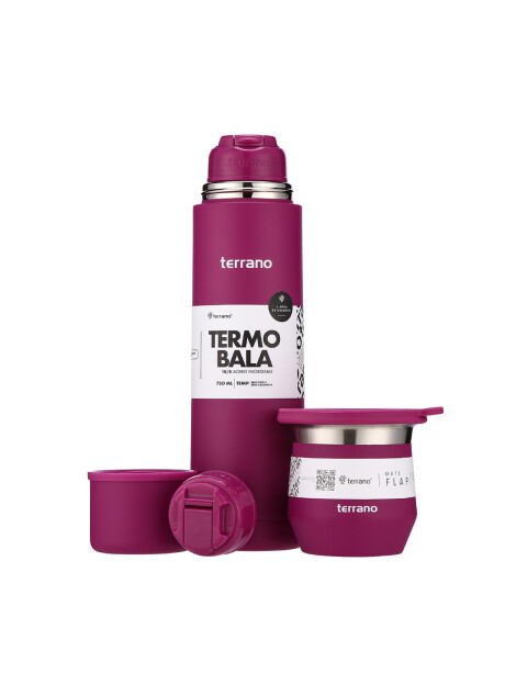 Kit Termo Acero Bala 750mL + Mate Flap Púrpura