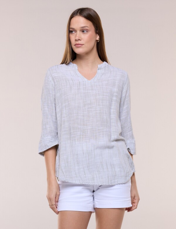 Blusa Con Textura Manga 3/4 OLIVA