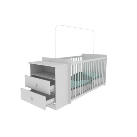 CUNA BLANCA CON CAJONES MODELO LION. CUNA BLANCA CON CAJONES MODELO LION.