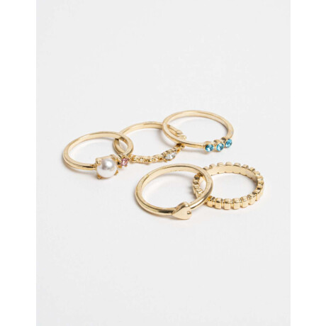 Anillos Sets De Metal Dorado