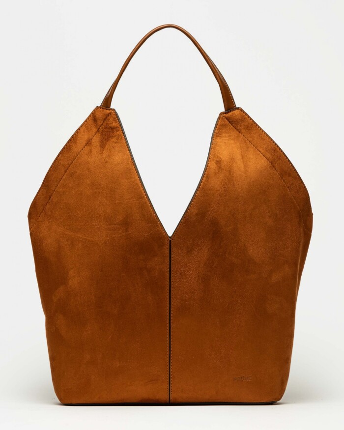 Bolso Josephine en efecto gamuza Tabaco