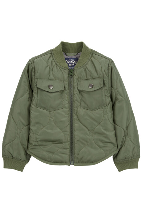 Campera de popelina, acolchada, verde oliva Campera de popelina, acolchada, verde oliva