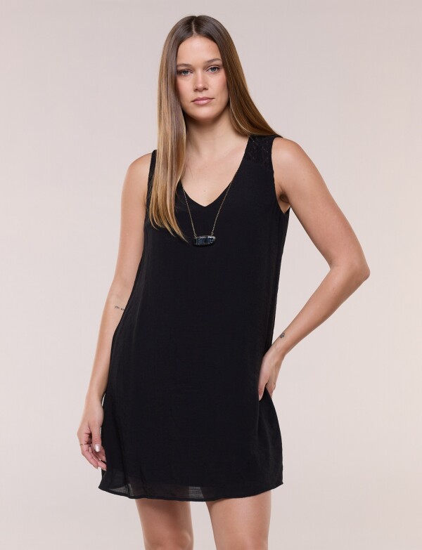Vestido Con Collar NEGRO