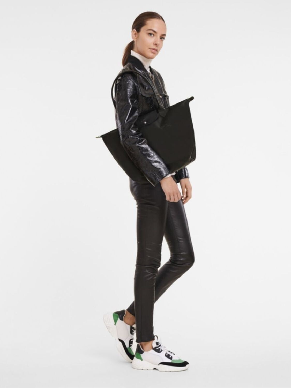 Le Pliage Green L Tote Bag Negro