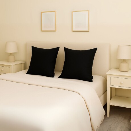 Set x2 funda de almohadones lisa 43 x 43 cm NEGRO