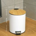 PAPELERA CON TAPA DE BAMBU - 5 LT BLANCA PAPELERA CON TAPA DE BAMBU - 5 LT BLANCA