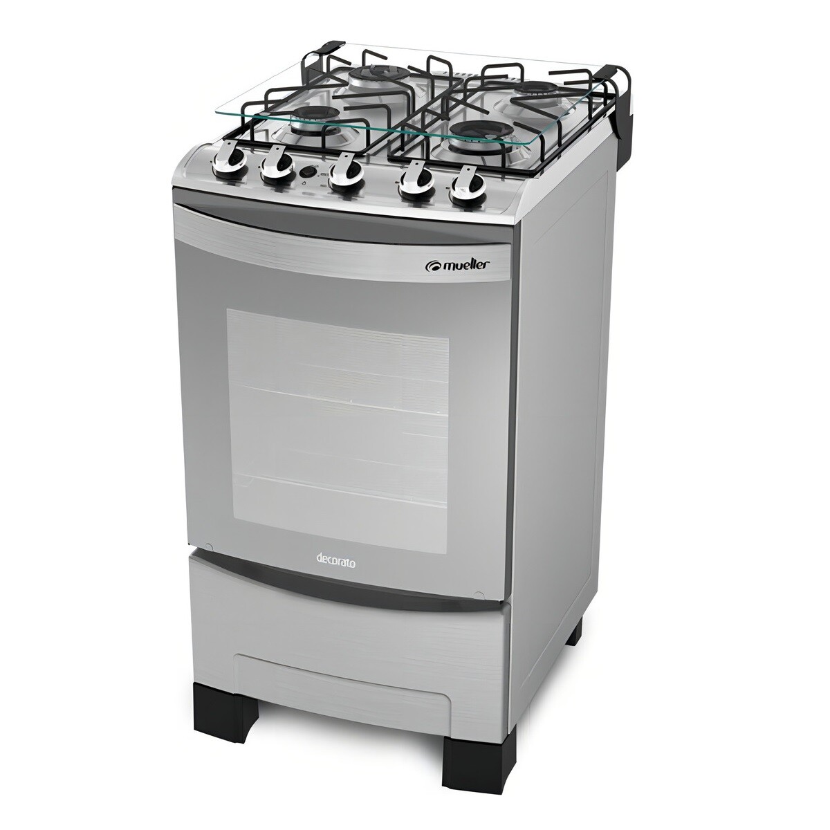Cocina Mueller Decorato 4b Color Inox Puerta Con Visor 220v 