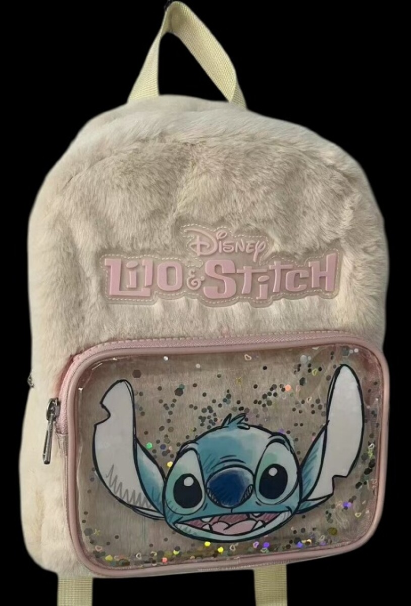Mochila Peluda Disney DLS7325 Stitch Universo Binario - BEIGE 