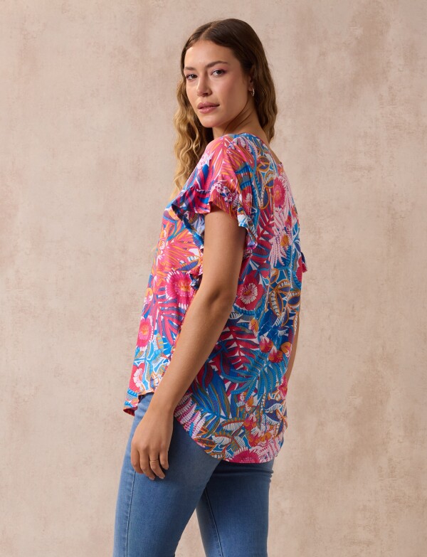 Blusa Botanic MULTI/FUCSIA