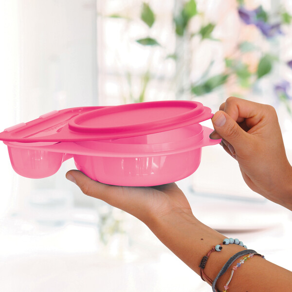 PORTA VIANDA CON DIVISIONES Y CUBIERTOS TUPPERWARE 400 ML PORTA VIANDA CON DIVISIONES Y CUBIERTOS TUPPERWARE 400 ML