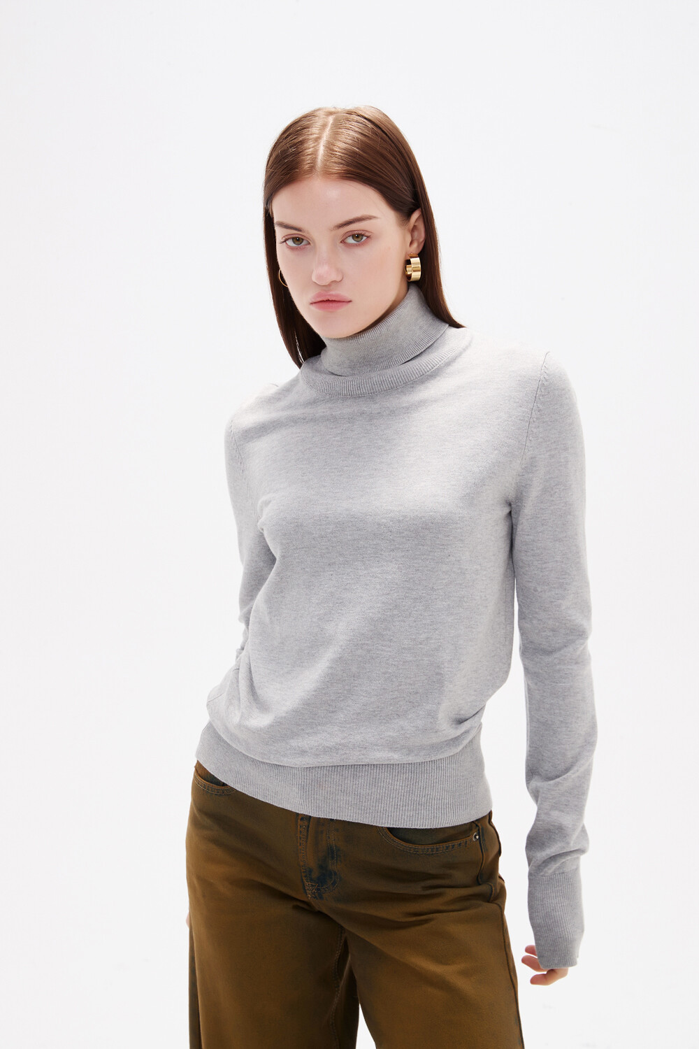 Polera Tivana Gris Melange Medio