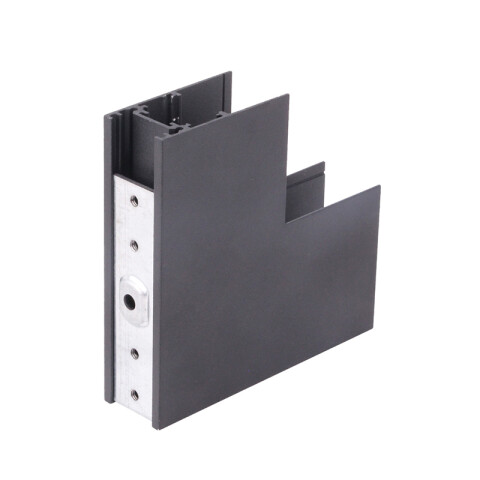 Conector en L vertical p/riel negro 100x100mm IX4313