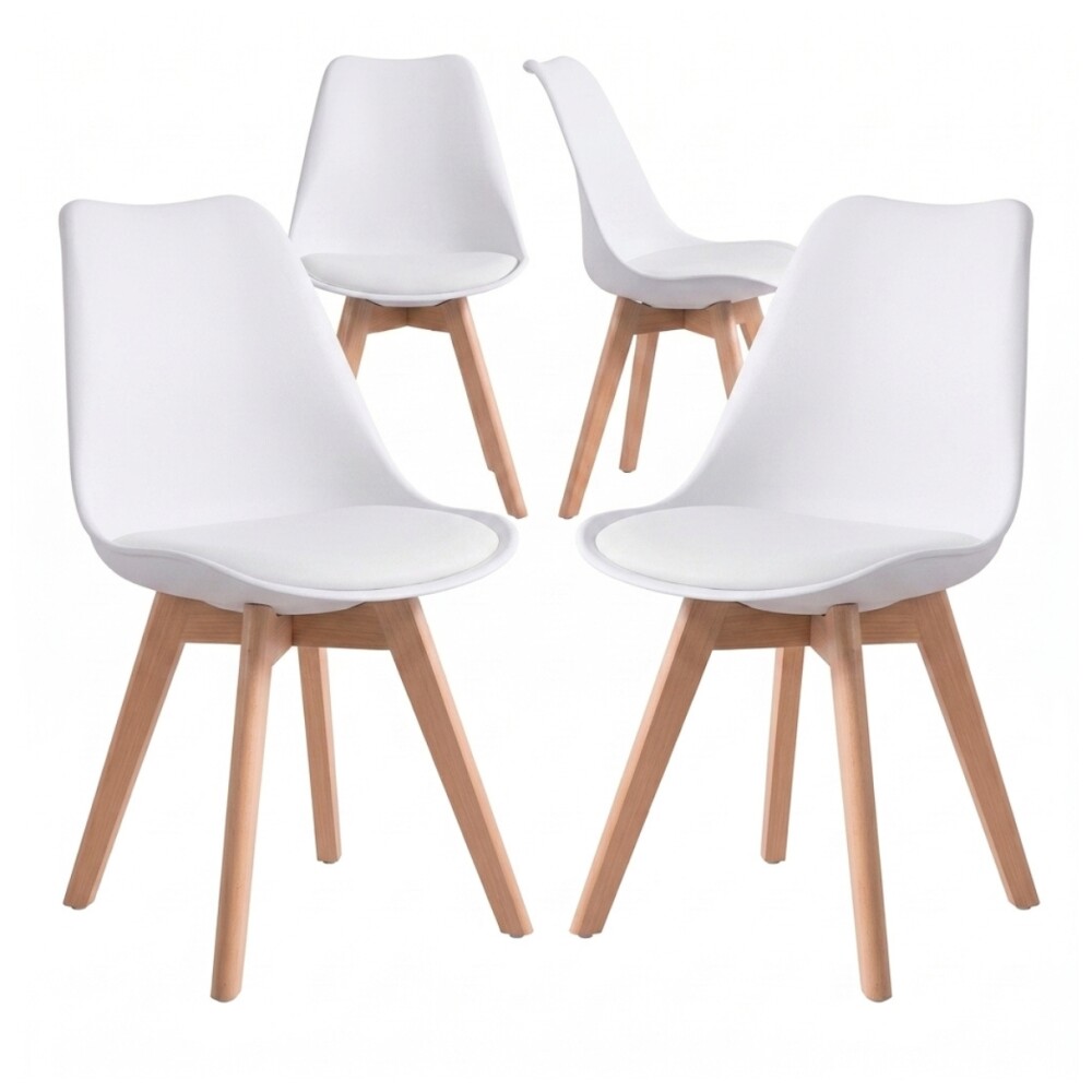 Silla Eames Pack 4 Unidades Acolchonada Calidad Premium Blanco