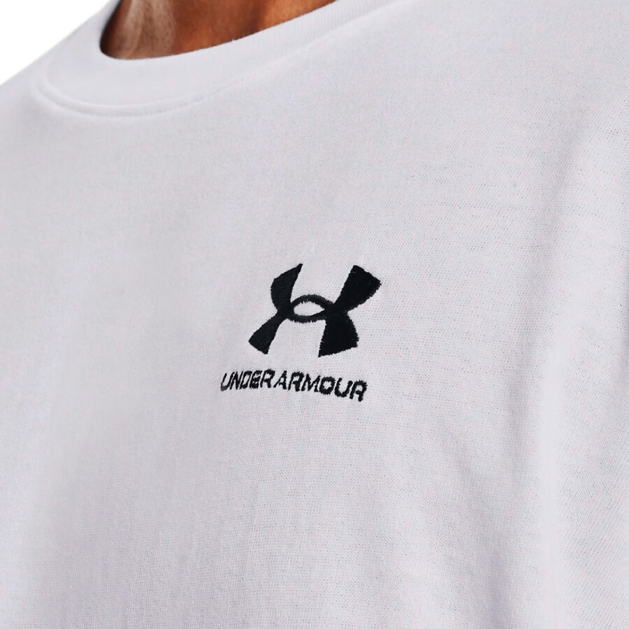 Remera de Hombre Under Armour Logo Heavyweight Short Sleeve Blanco
