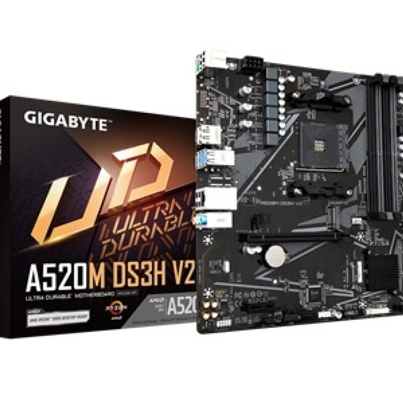 Gigabyte - A520M DS3H V2 G10 - Motherboard - Micro ATX - Socket AM4 - B520 Gigabyte - A520M DS3H V2 G10 - Motherboard - Micro ATX - Socket AM4 - B520